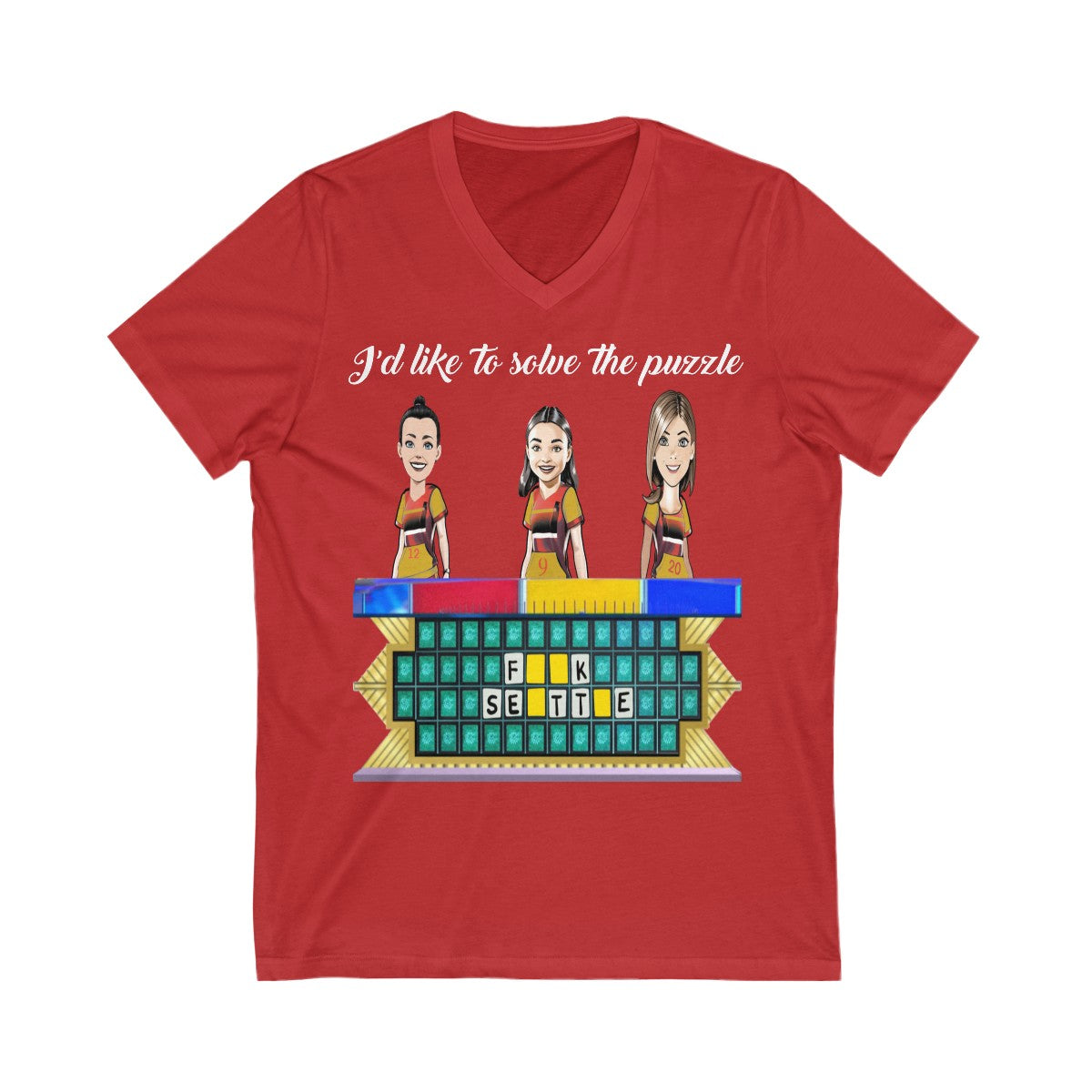 Women Game show Custom v cut shirt #3