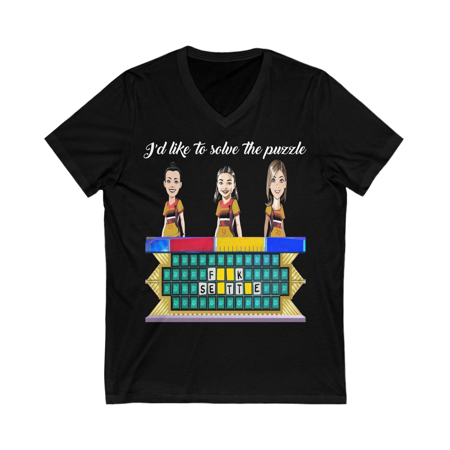 Women Game show Custom v cut shirt #3