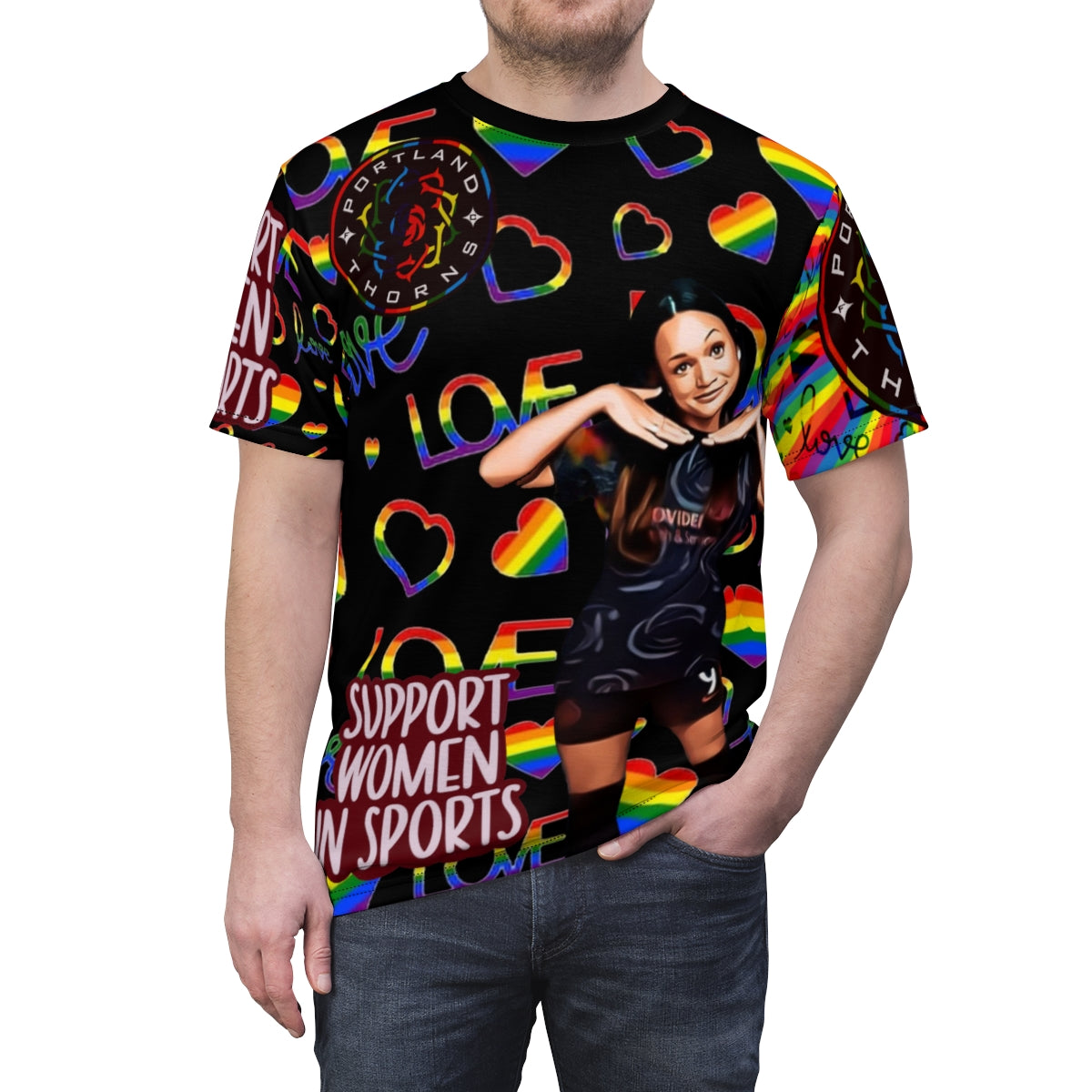 Portland Thorns Pride all over T-Shirt print custom art