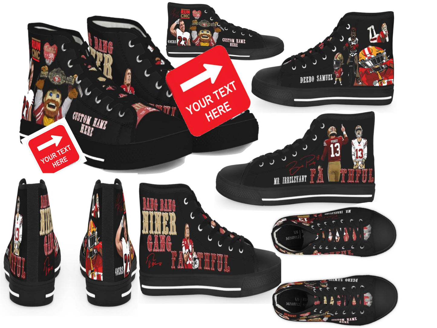 49ers #1 Custom NAME shoes