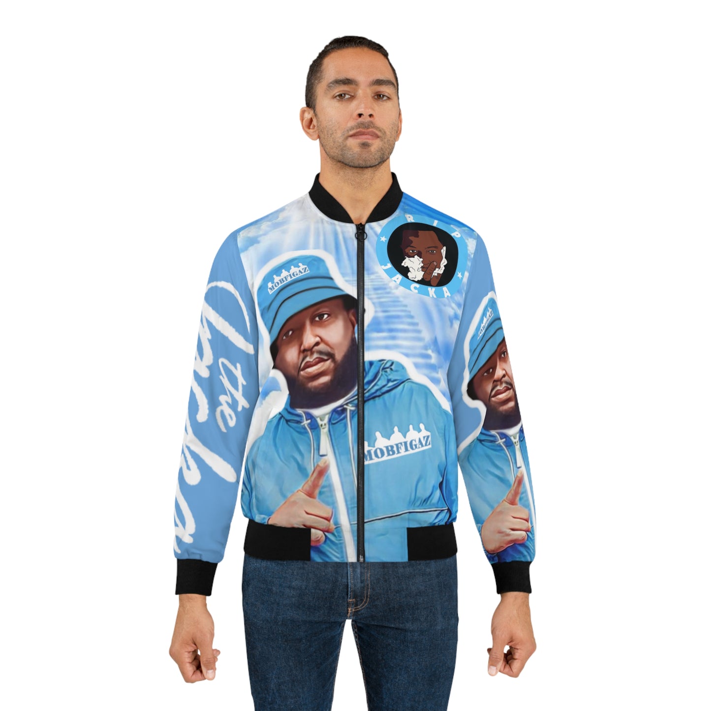 Jacka sky blue Custom Bomber Jacket