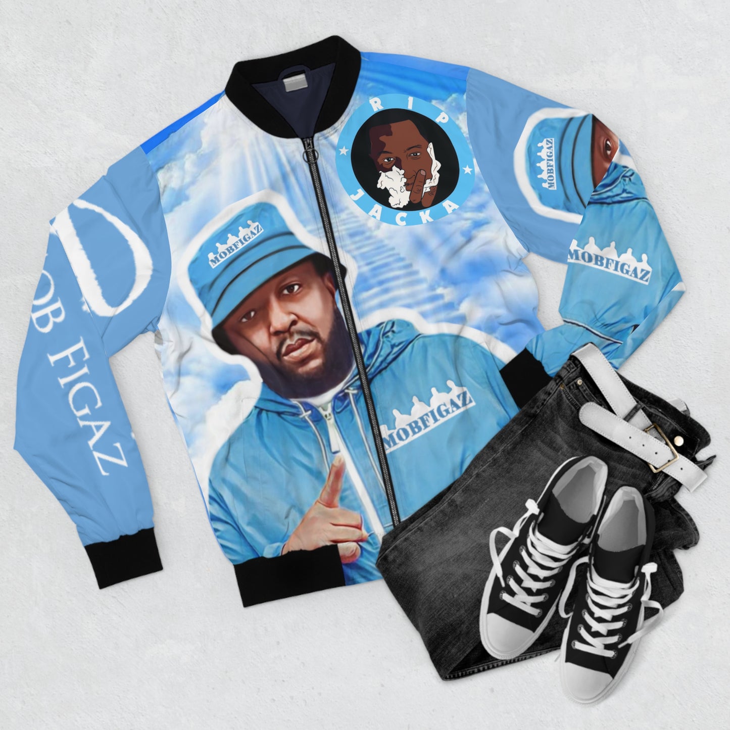 Jacka sky blue Custom Bomber Jacket